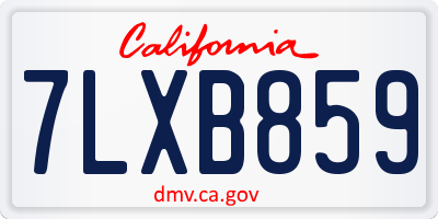 CA license plate 7LXB859