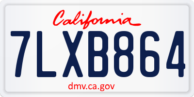 CA license plate 7LXB864