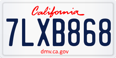 CA license plate 7LXB868