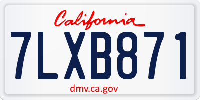 CA license plate 7LXB871