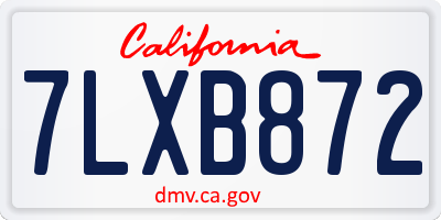 CA license plate 7LXB872