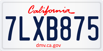 CA license plate 7LXB875