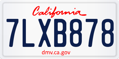 CA license plate 7LXB878