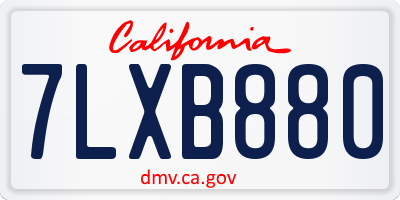 CA license plate 7LXB880