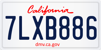 CA license plate 7LXB886