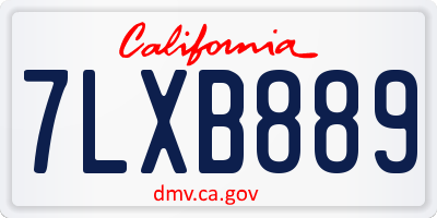 CA license plate 7LXB889