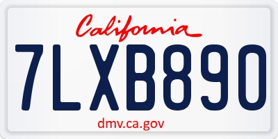 CA license plate 7LXB890