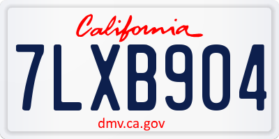 CA license plate 7LXB904