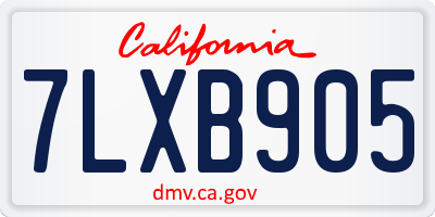 CA license plate 7LXB905