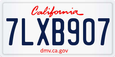 CA license plate 7LXB907