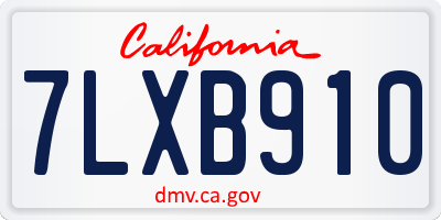 CA license plate 7LXB910