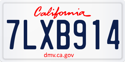 CA license plate 7LXB914