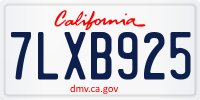 CA license plate 7LXB925
