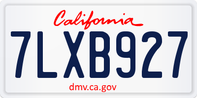 CA license plate 7LXB927
