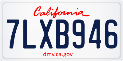 CA license plate 7LXB946