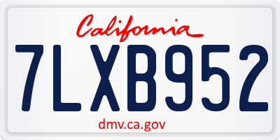 CA license plate 7LXB952