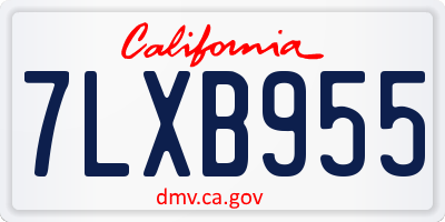 CA license plate 7LXB955