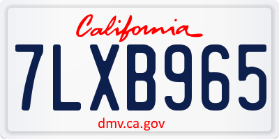 CA license plate 7LXB965