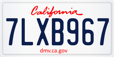 CA license plate 7LXB967