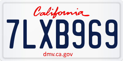 CA license plate 7LXB969
