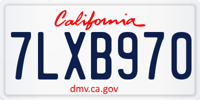 CA license plate 7LXB970