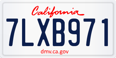 CA license plate 7LXB971