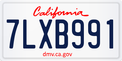 CA license plate 7LXB991