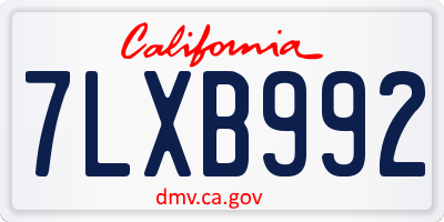 CA license plate 7LXB992