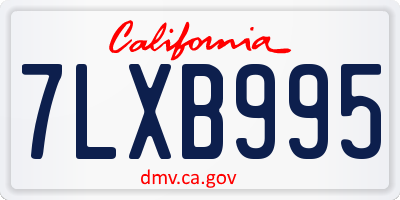 CA license plate 7LXB995