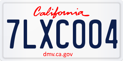 CA license plate 7LXC004