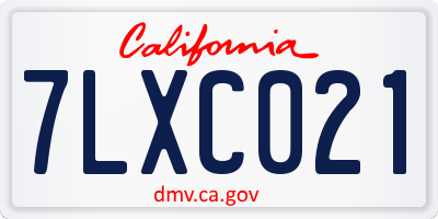 CA license plate 7LXC021