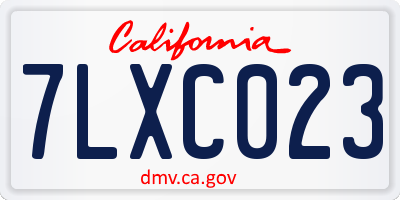 CA license plate 7LXC023