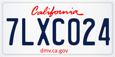 CA license plate 7LXC024