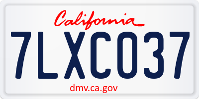 CA license plate 7LXC037