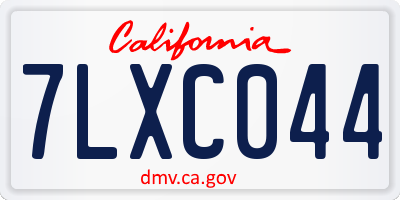 CA license plate 7LXC044