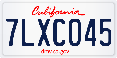 CA license plate 7LXC045
