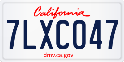 CA license plate 7LXC047