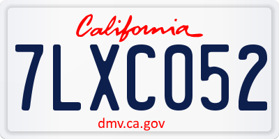CA license plate 7LXC052