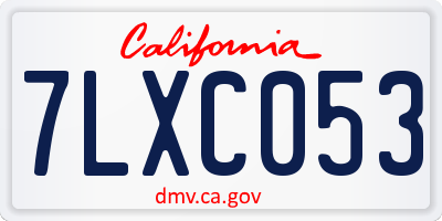 CA license plate 7LXC053