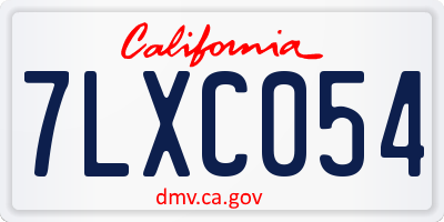 CA license plate 7LXC054