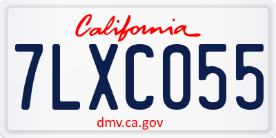 CA license plate 7LXC055