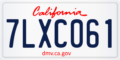 CA license plate 7LXC061