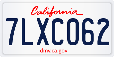 CA license plate 7LXC062