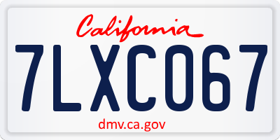 CA license plate 7LXC067