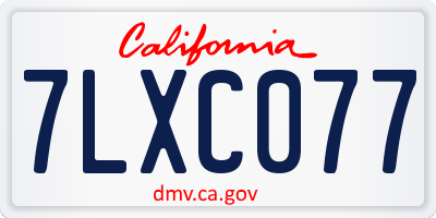 CA license plate 7LXC077