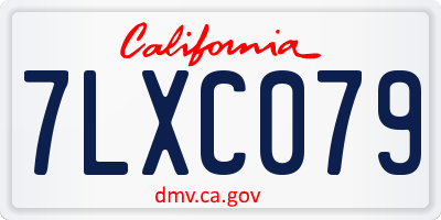 CA license plate 7LXC079