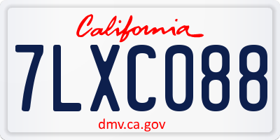 CA license plate 7LXC088