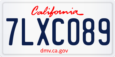 CA license plate 7LXC089