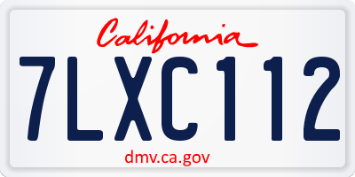 CA license plate 7LXC112