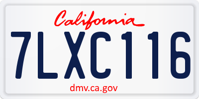 CA license plate 7LXC116